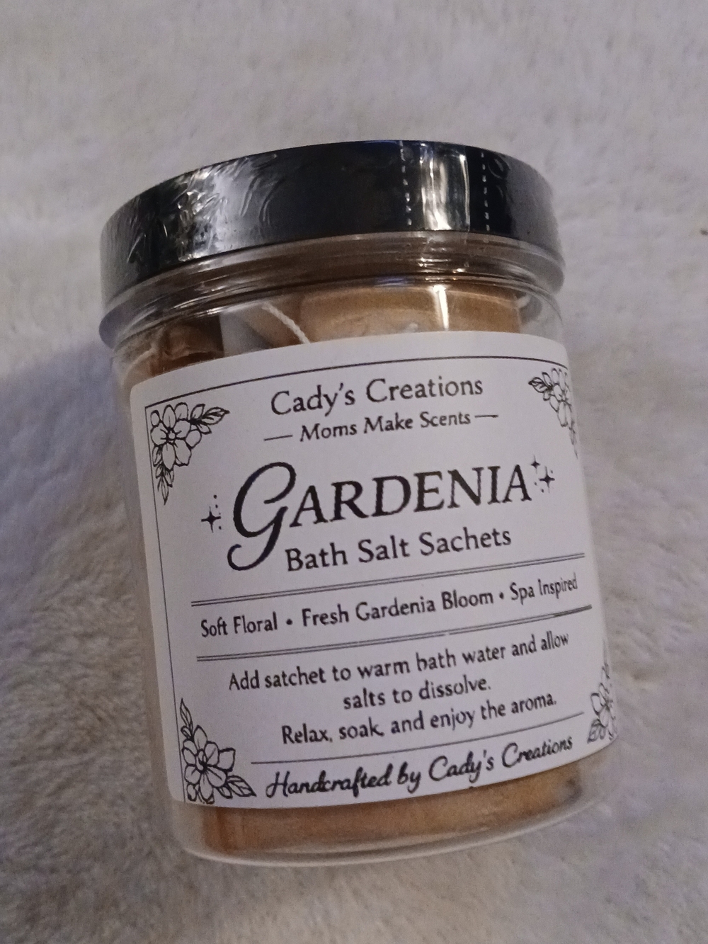 Cady's Creations Gardenia Bath Salt Sachets - HIGH QUALITY!